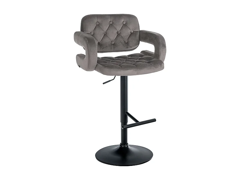 Tabouret de bar - Velours - Gris - Dublin