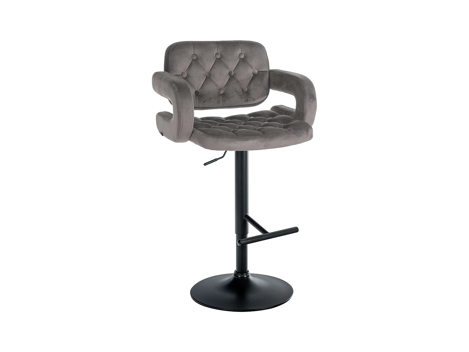 Tabouret de bar - Velours - Gris - Dublin