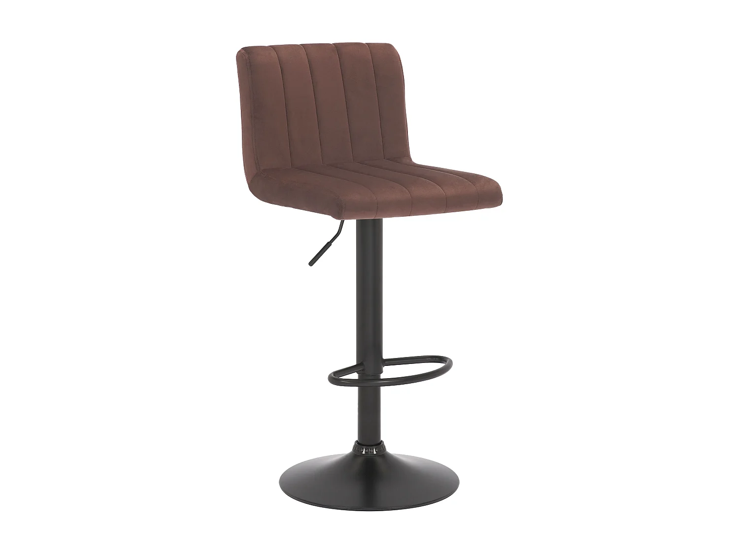Tabouret de bar - Velours & Métal noir mat - Marron - Jamie