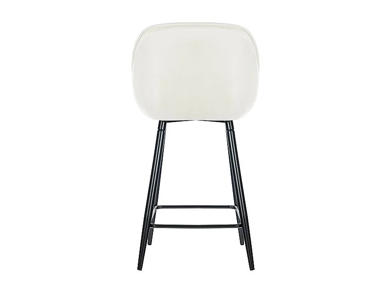 Barhocker - Samt & Metall matt schwarz - creme - Gibson