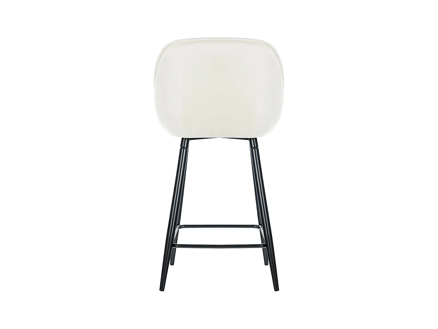 Tabourets de bar - Velours & Métal noir mat - Crème - Gibson