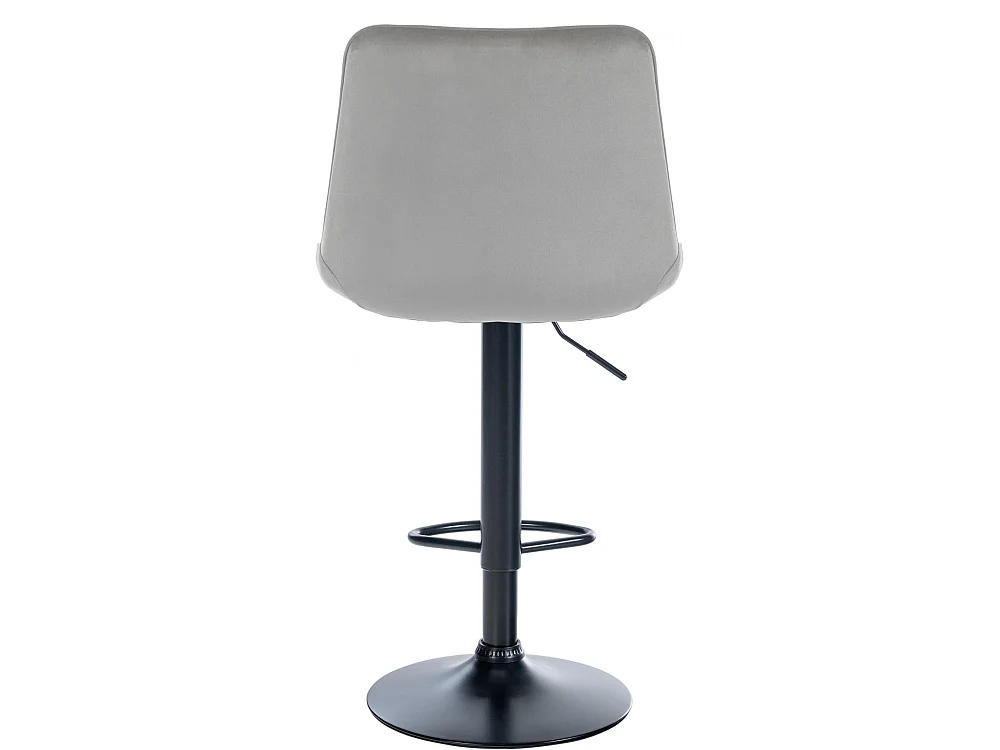 Tabouret de bar - Velours & Noir - Gris - Toni