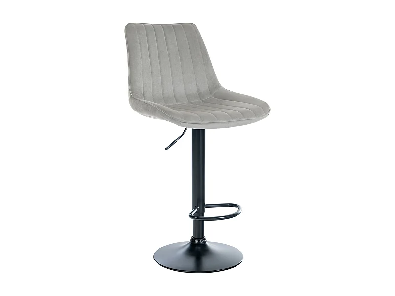 Tabouret de bar - Velours & Noir - Gris - Toni