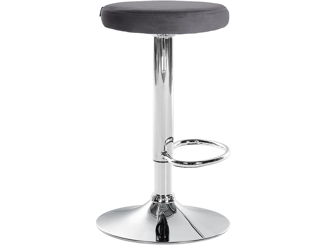 Lot de 2 Tabourets de bar - Velours & Métal - Gris foncé - Ponte