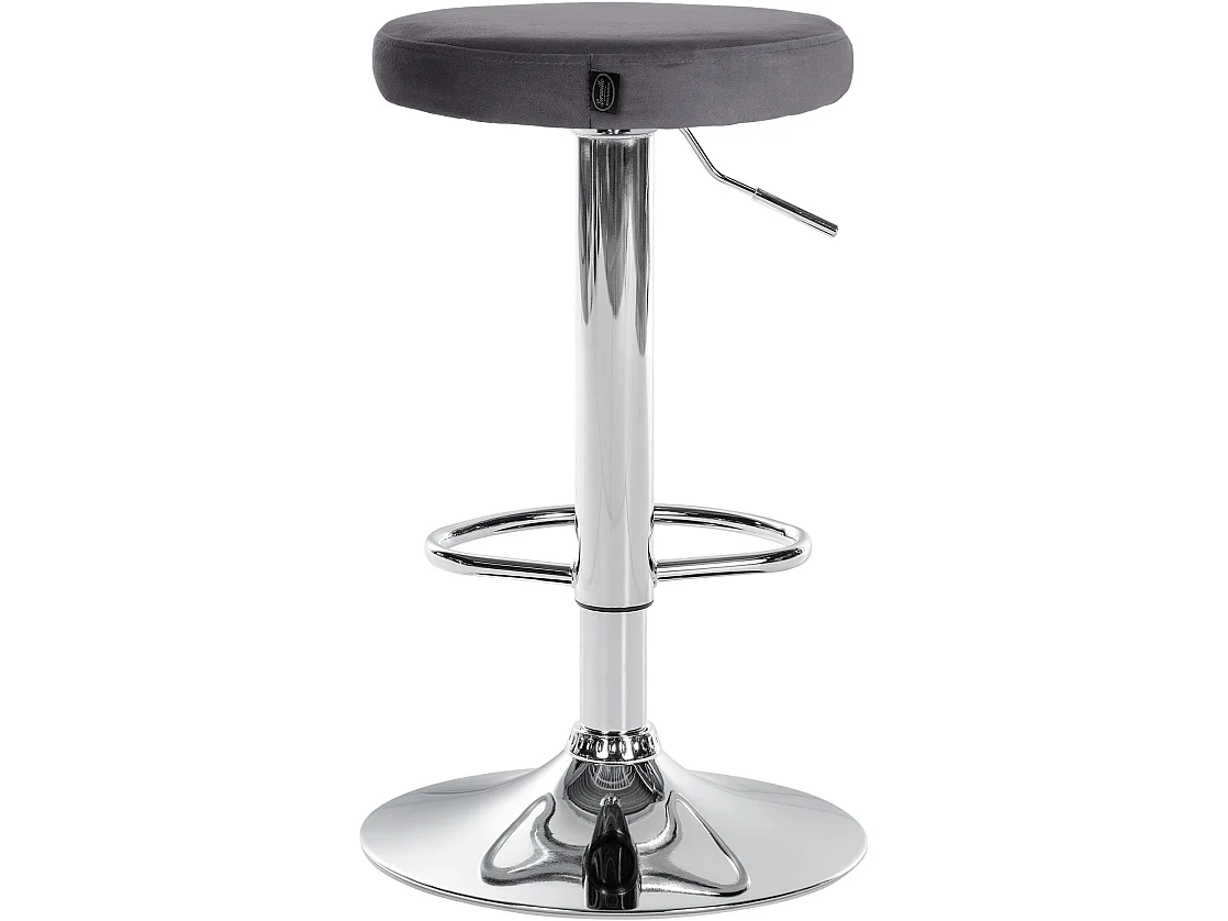 Lot de 2 Tabourets de bar - Velours & Métal - Gris foncé - Ponte