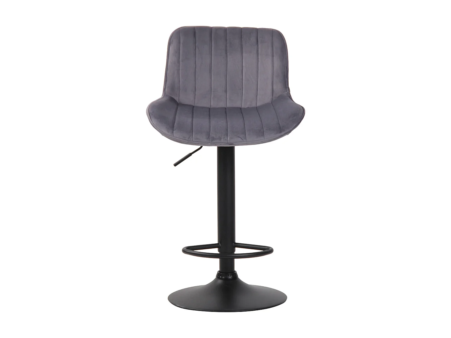 Lot de 2 Tabourets de bar - Velours & Métal - Gris foncé - Lentini