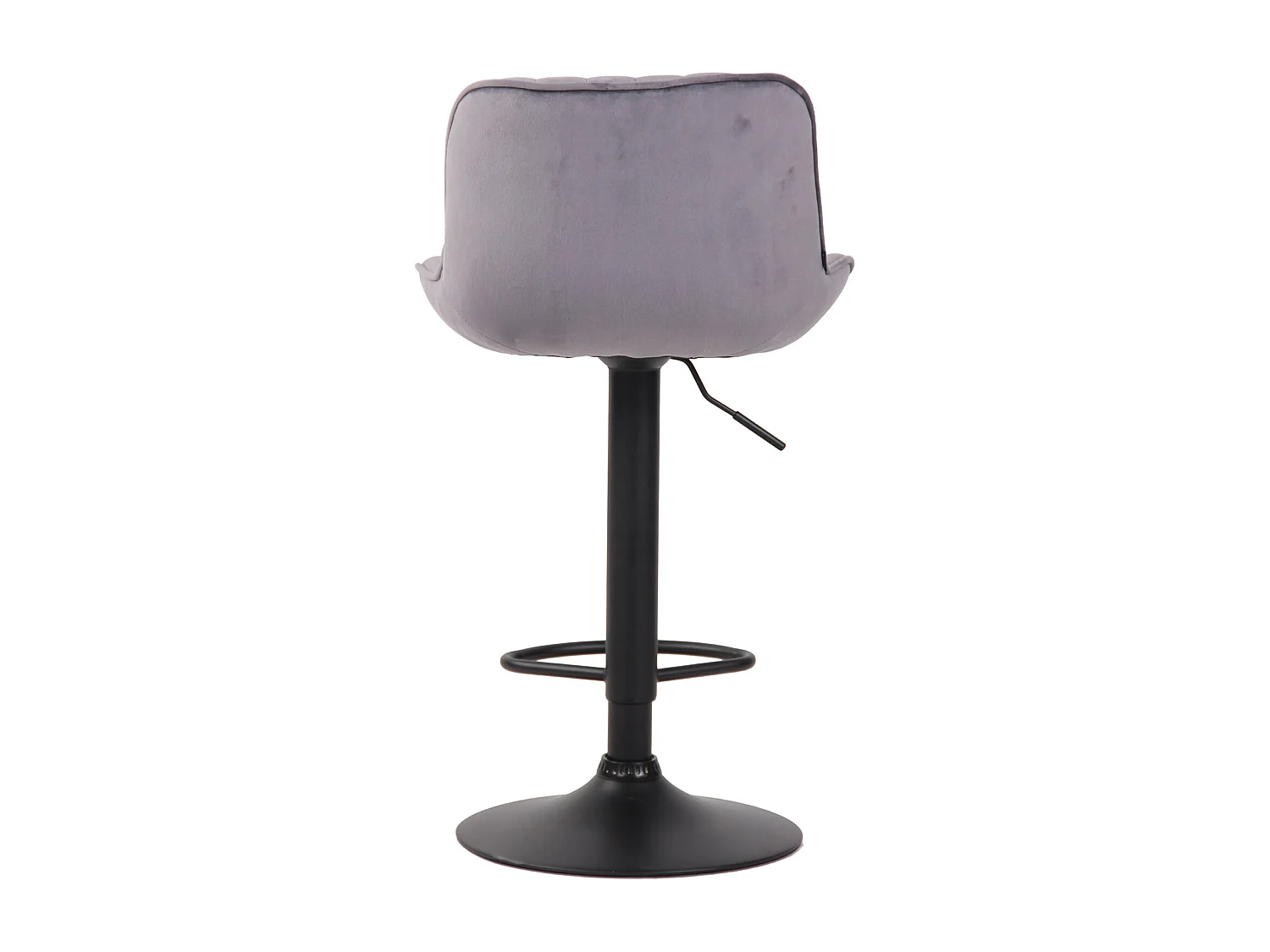 Lot de 2 Tabourets de bar - Velours & Métal - Gris foncé - Lentini