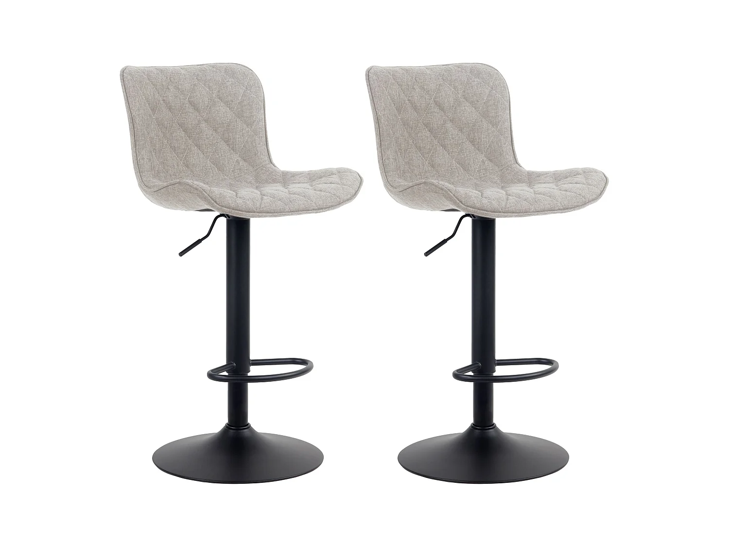 Lot de 2  Tabouret de bar - Tissu - Taupe - Emma