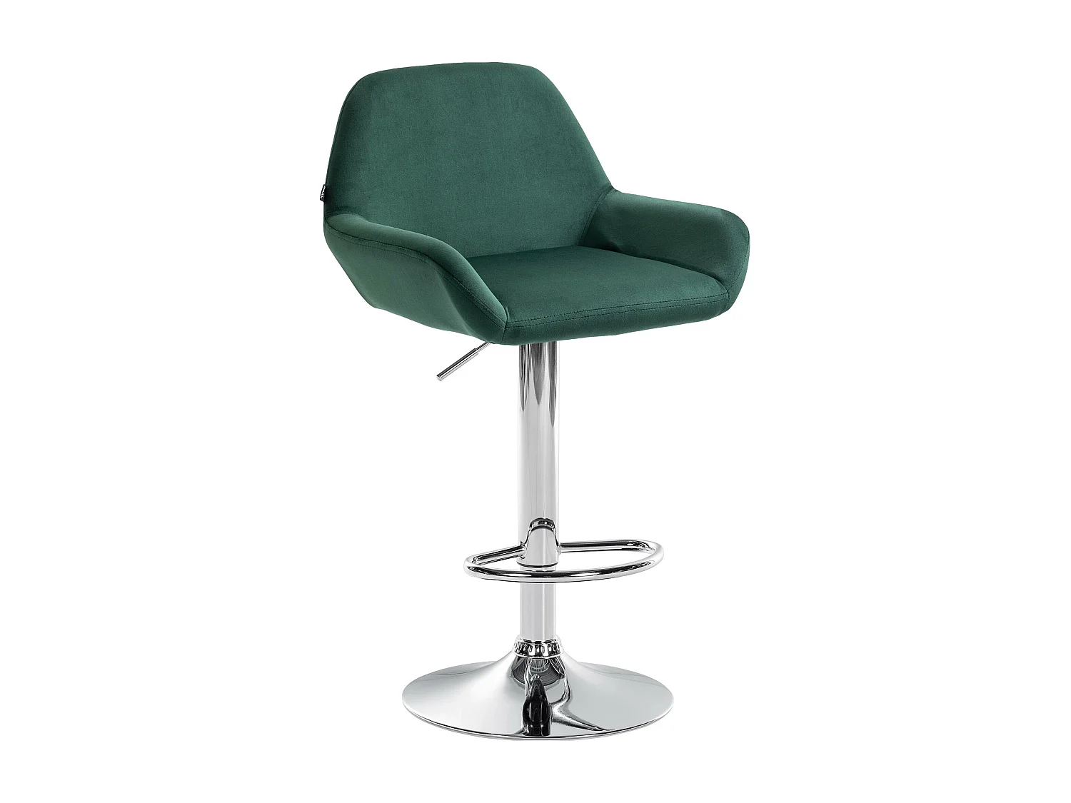 Tabouret de bar - Velours & Chrome - Vert foncé - Braga