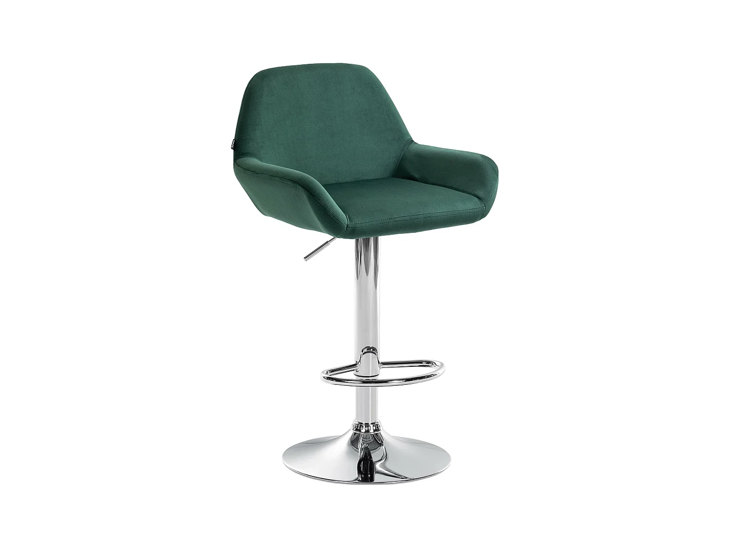 Tabouret de bar - Velours & Chrome - Vert foncé - Braga