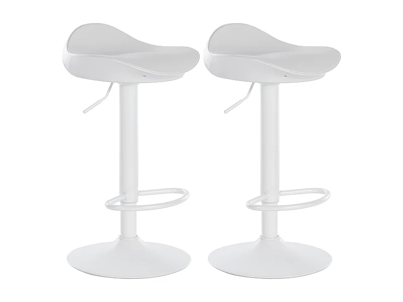 2er Set Barhocker - Kunstleder & Metall - weiß - Alisson