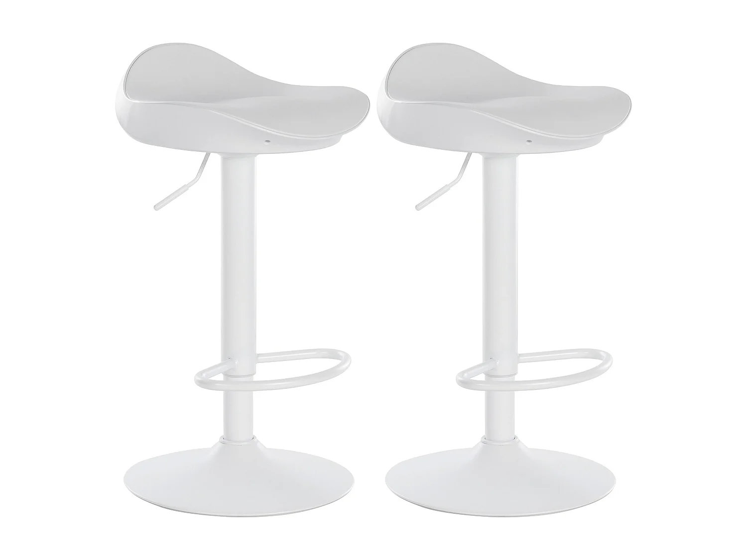 2er Set Barhocker - Kunstleder & Metall - weiß - Alisson