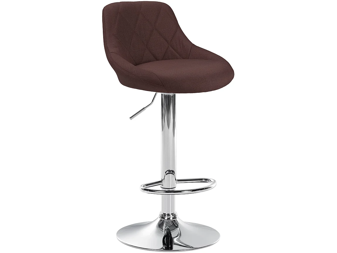 Tabouret de bar - Tissu & Chrome - Marron - Lazio