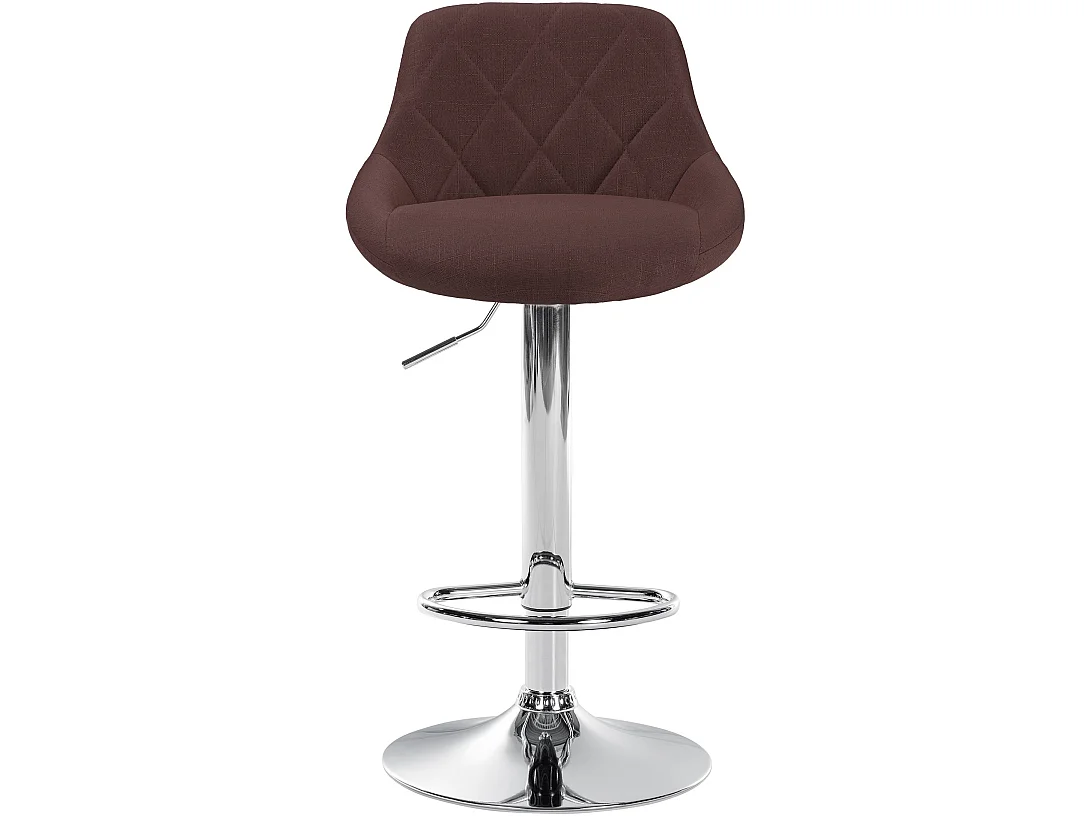 Tabouret de bar - Tissu & Chrome - Marron - Lazio