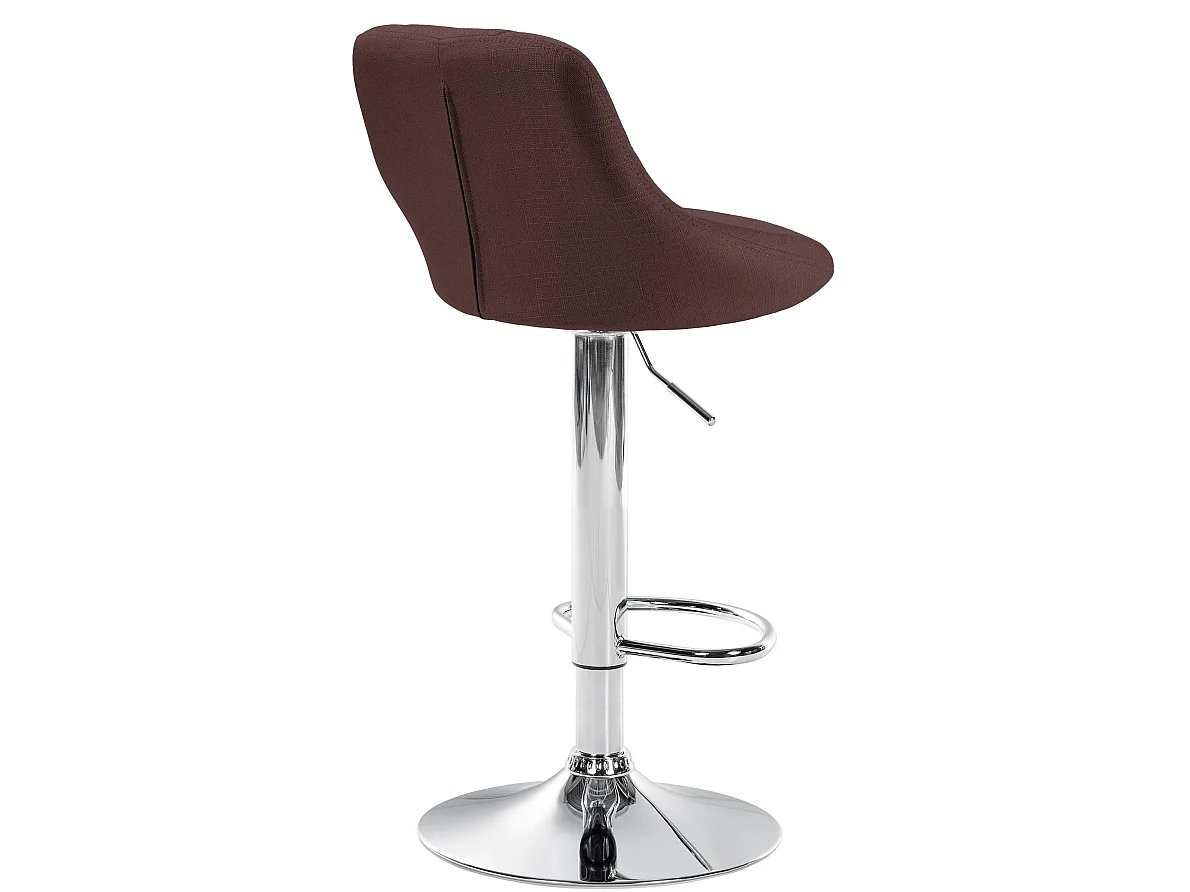 Tabouret de bar - Tissu & Chrome - Marron - Lazio