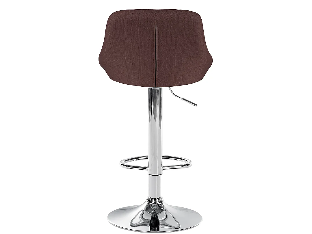 Tabouret de bar - Tissu & Chrome - Marron - Lazio