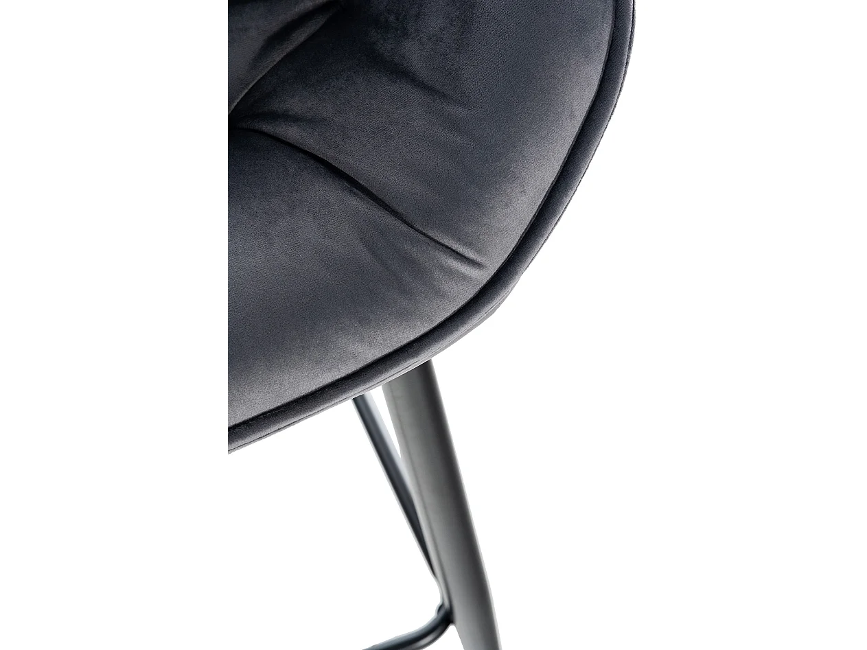 Tabourets de bar - Velours & Métal - Gris foncé - Gibson 76