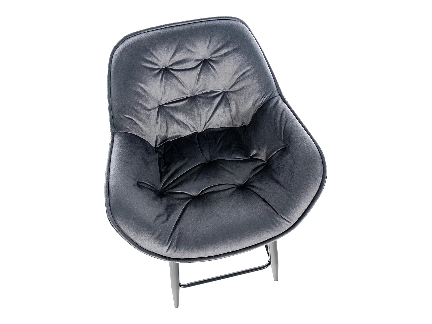 Tabourets de bar - Velours & Métal - Gris foncé - Gibson 76