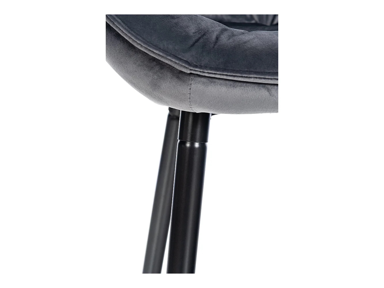 Tabourets de bar - Velours & Métal - Gris foncé - Gibson 76