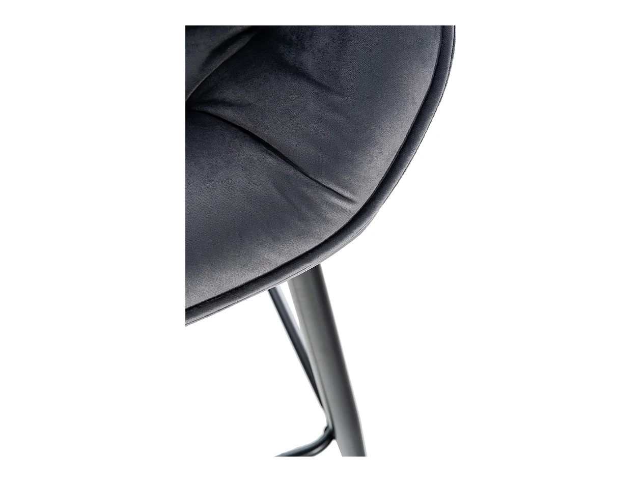 Tabourets de bar - Velours & Métal - Gris foncé - Gibson 76