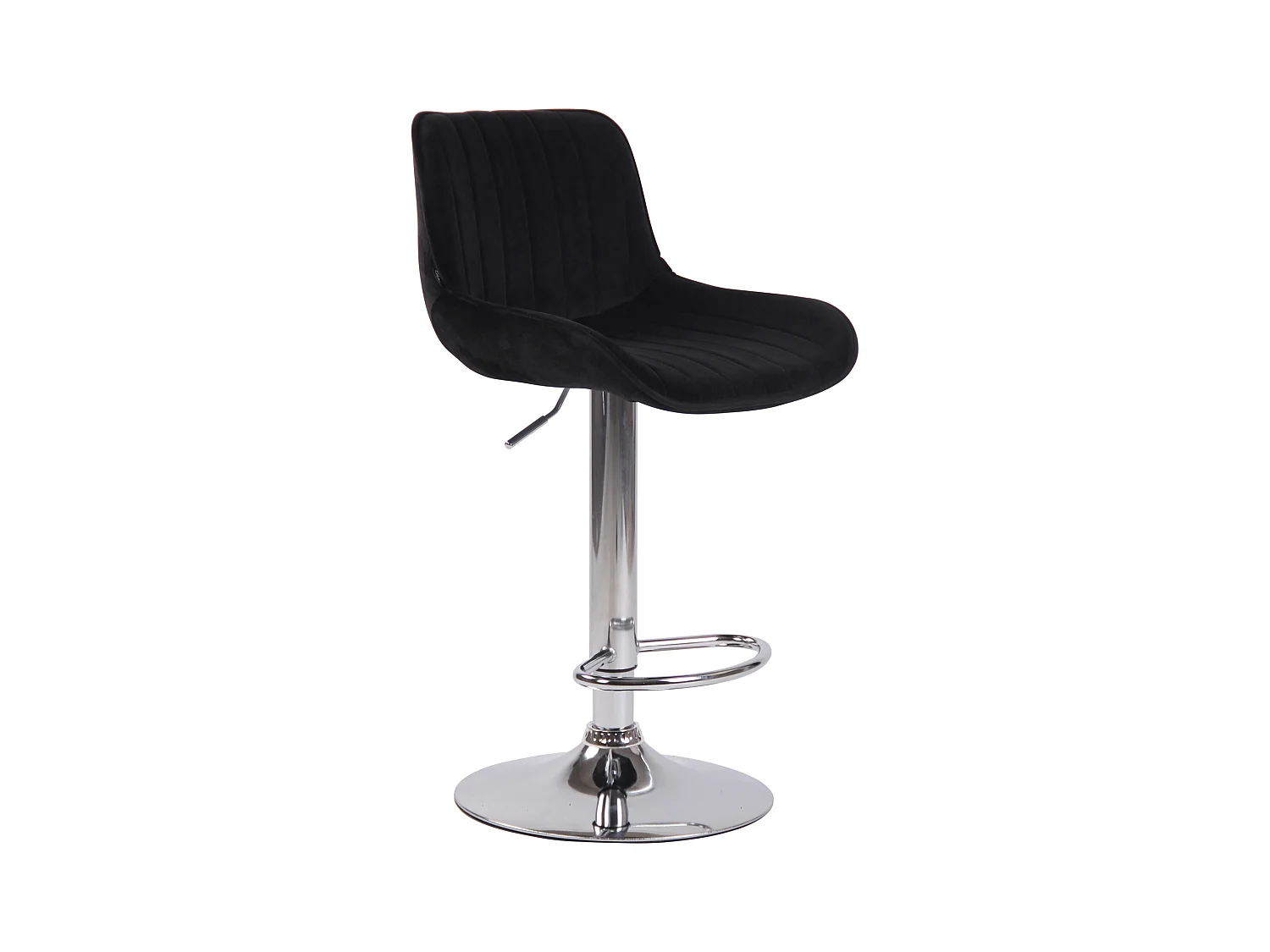 Tabouret de bar - Velours & Chrome - Noir - Lentini