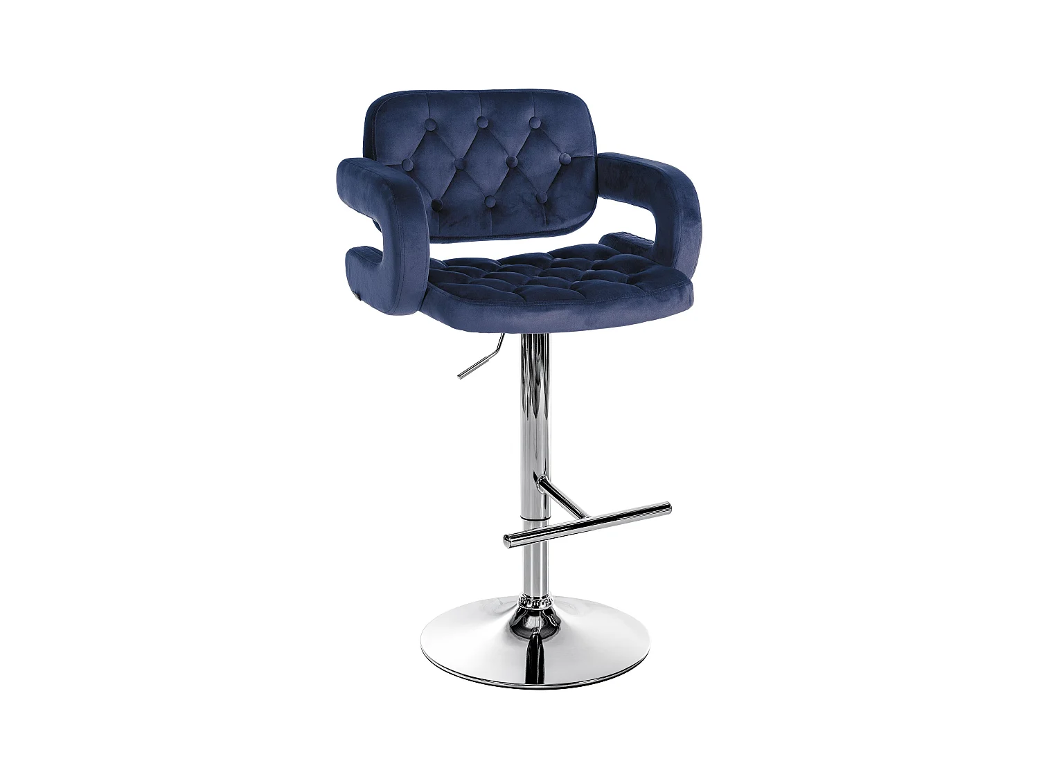 Tabouret de bar - Velours - Bleu - Dublin