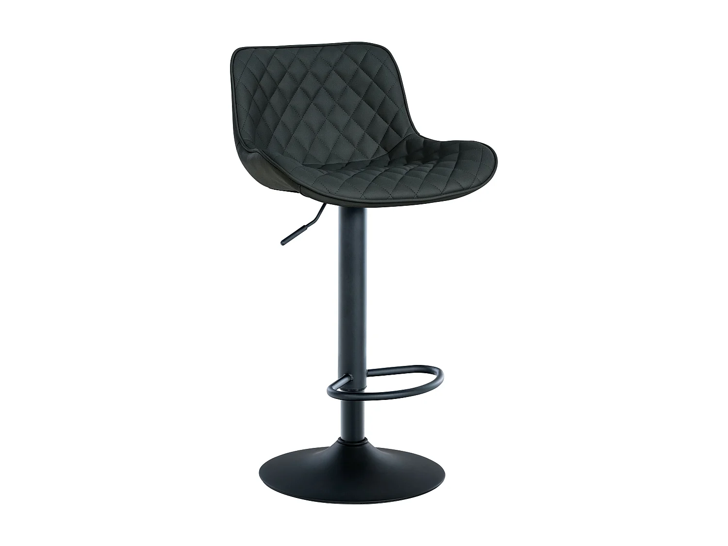 Tabouret de bar - Similicuir - Noir - Minosa