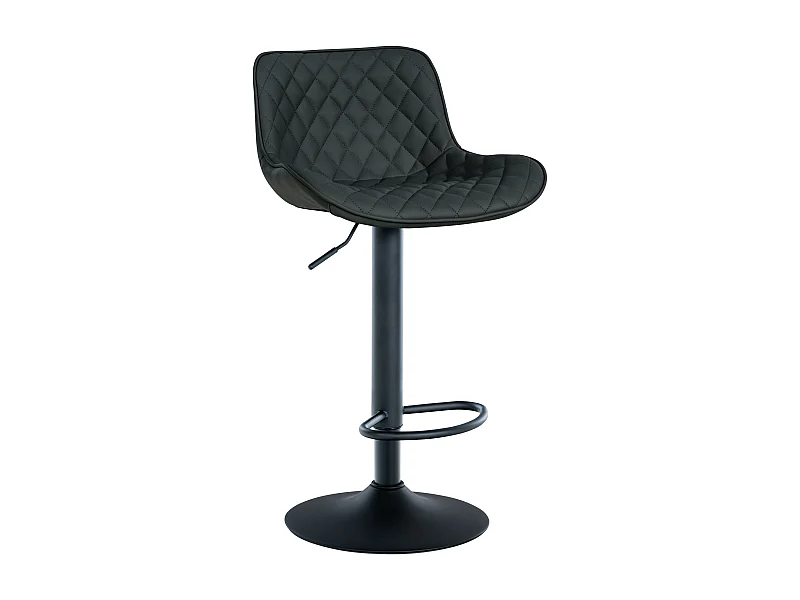 Tabouret de bar - Similicuir - Noir - Minosa