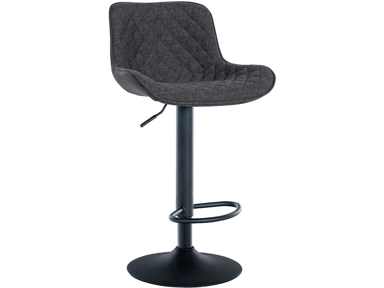 Tabouret de bar - Tissu - Noir - Minosa