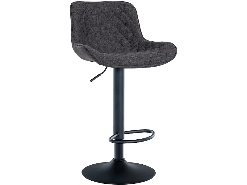 Tabouret de bar - Tissu - Noir - Minosa