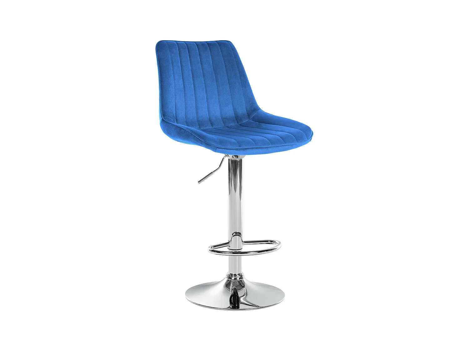 Tabouret de bar - Velours & Chrome - Bleu - Toni