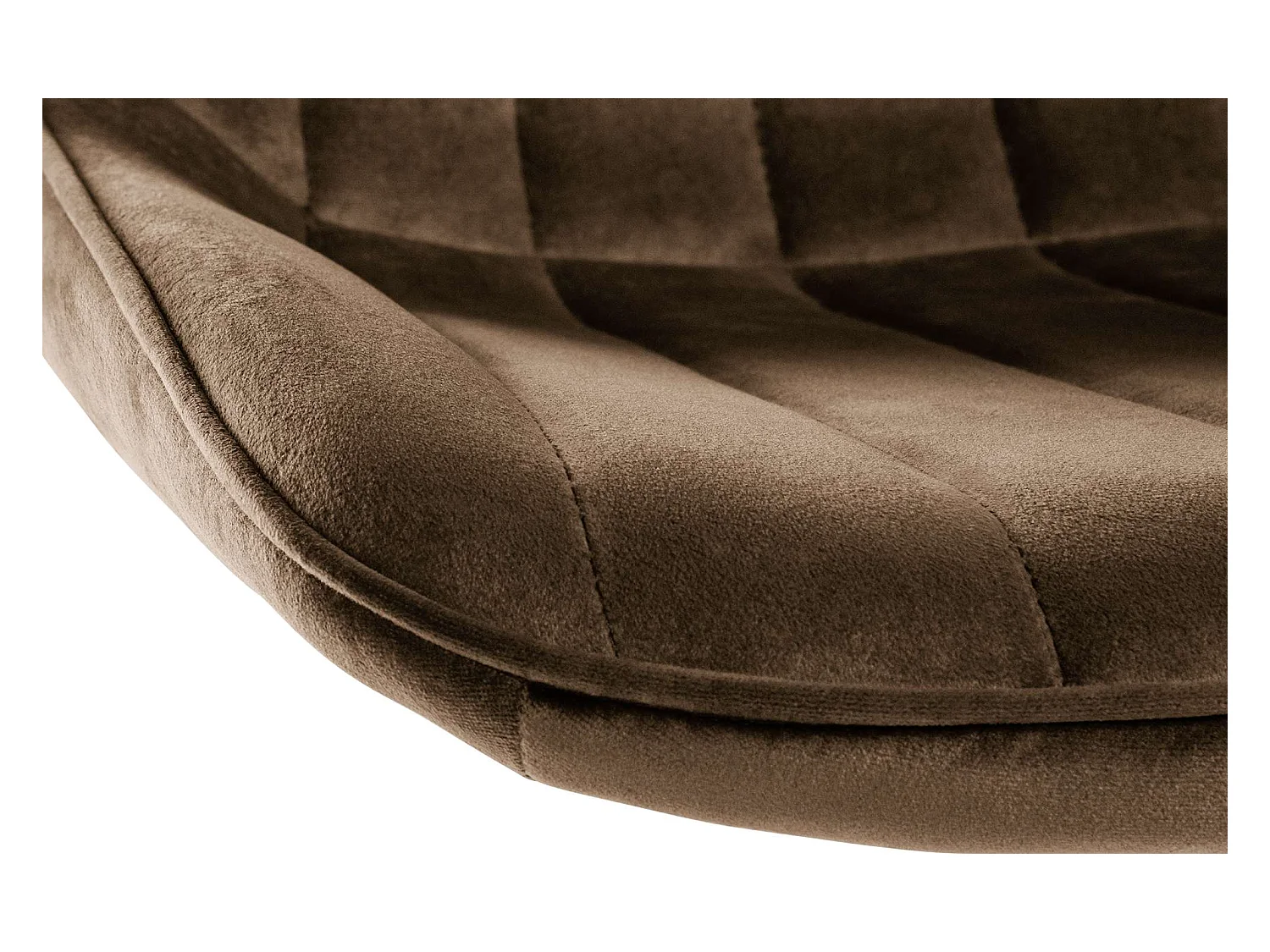 Tabouret de bar - Velours & Chrome - Marron - Toni