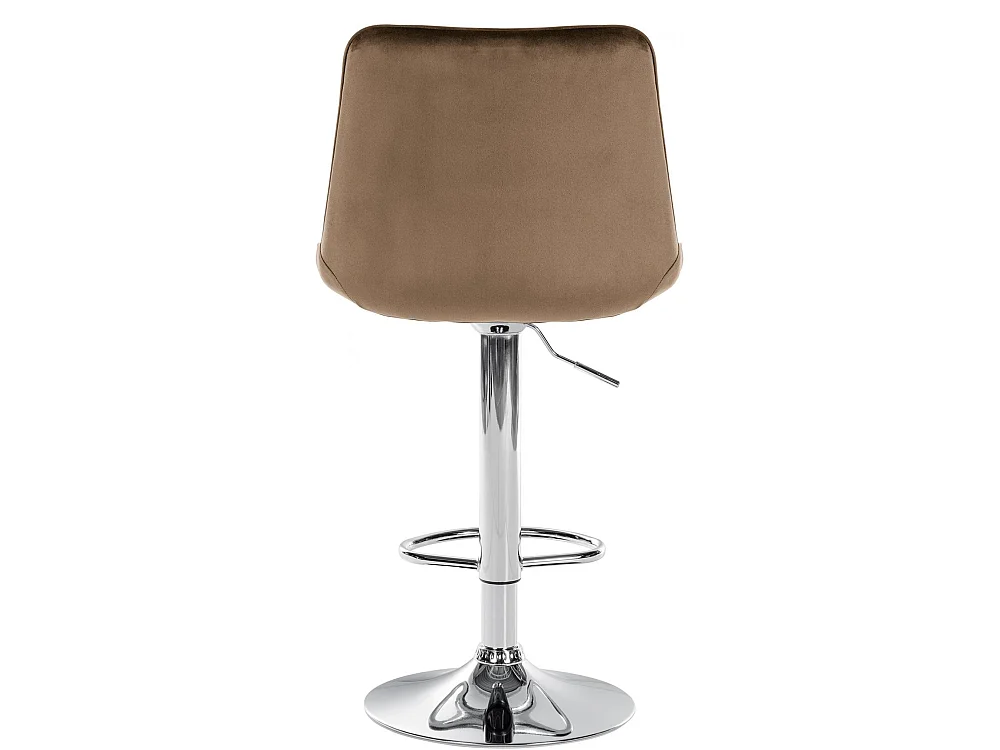 Tabouret de bar - Velours & Chrome - Marron - Toni