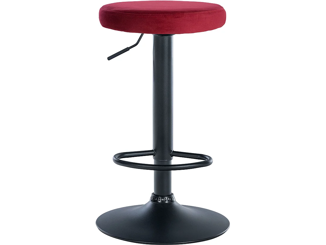 Lot de 2 Tabourets de bar - Velours & Métal - Rouge - Ponte