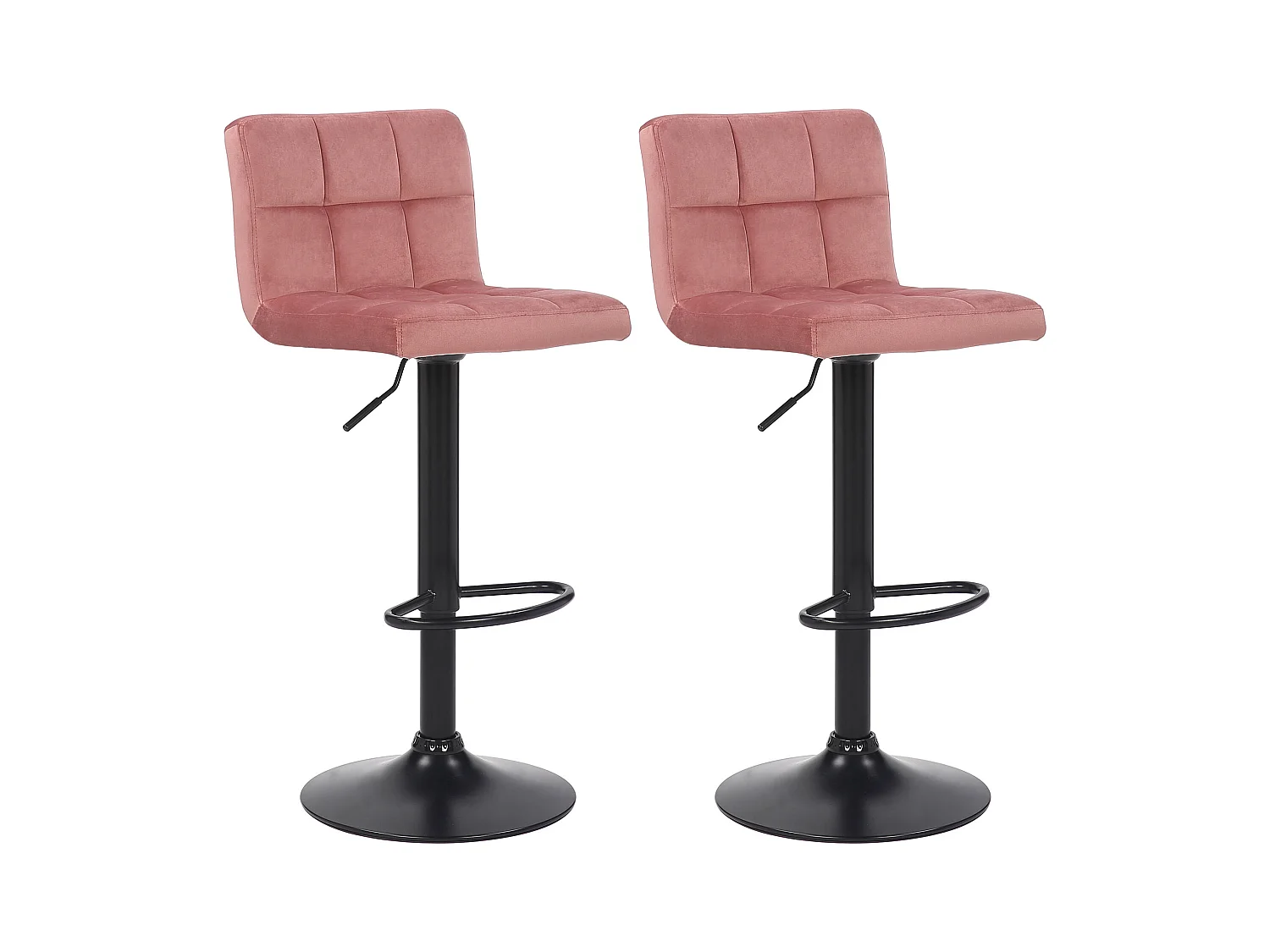 Lot de 2  Tabouret de bar - Velours - Rose - Feni