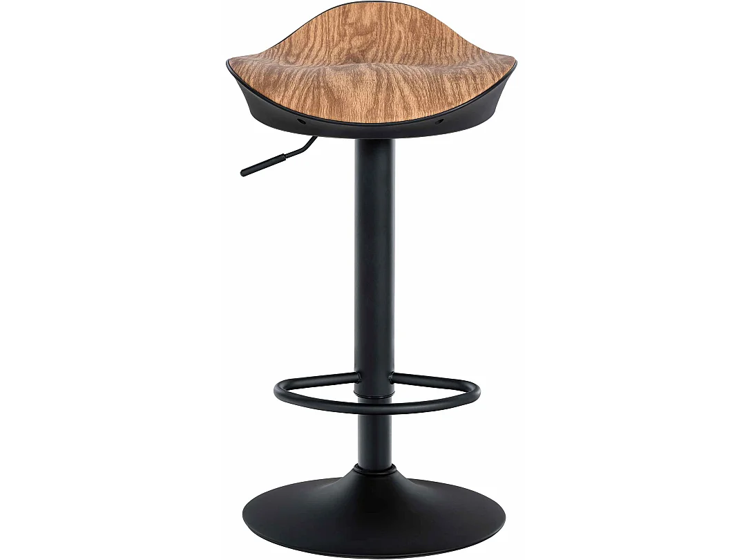 Lot de 2 Tabourets de bar - Similicuir & Métal - Nature - Alisson