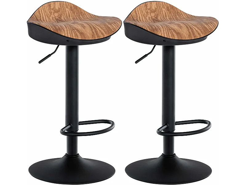 2er Set Barhocker - Kunstleder & Metall - natura - Alisson