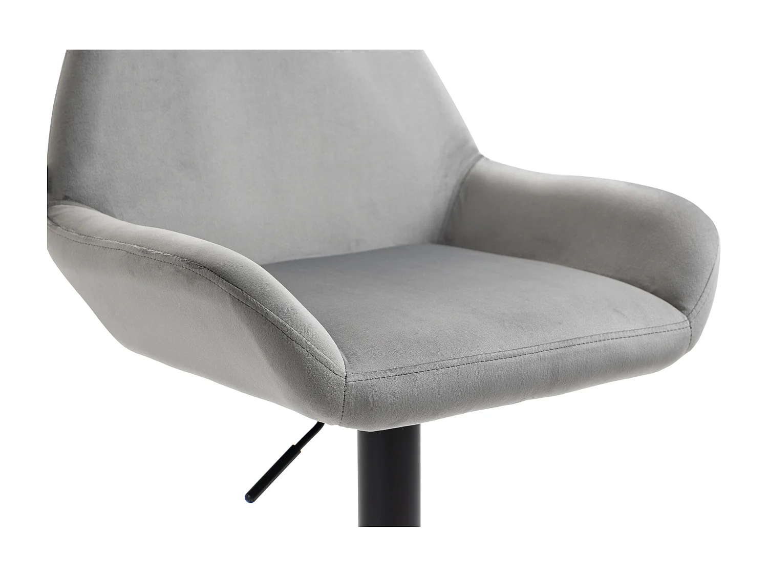 Lot de 2  Tabouret de bar - Velours - Gris - Braga