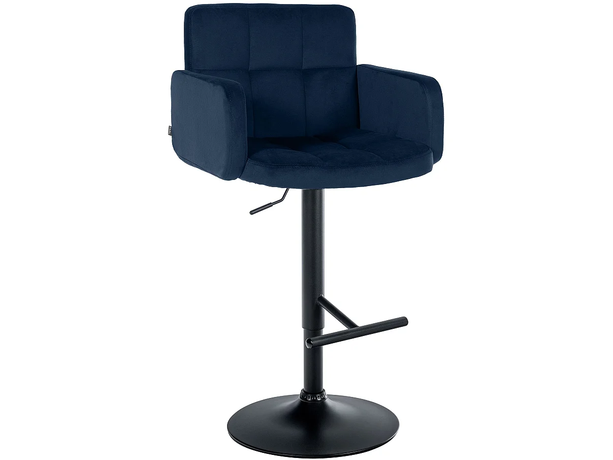 Tabouret de bar - Velours & Noir - Bleu - Los Angeles