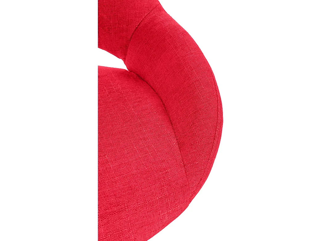 Tabouret de bar - Tissu & Métal - Rouge - Milet