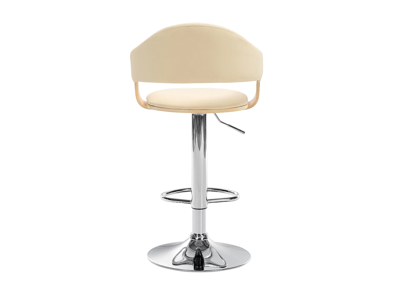 Barkruk - Kunstleer & Metaal mat zwart - natura/creme - Nilse