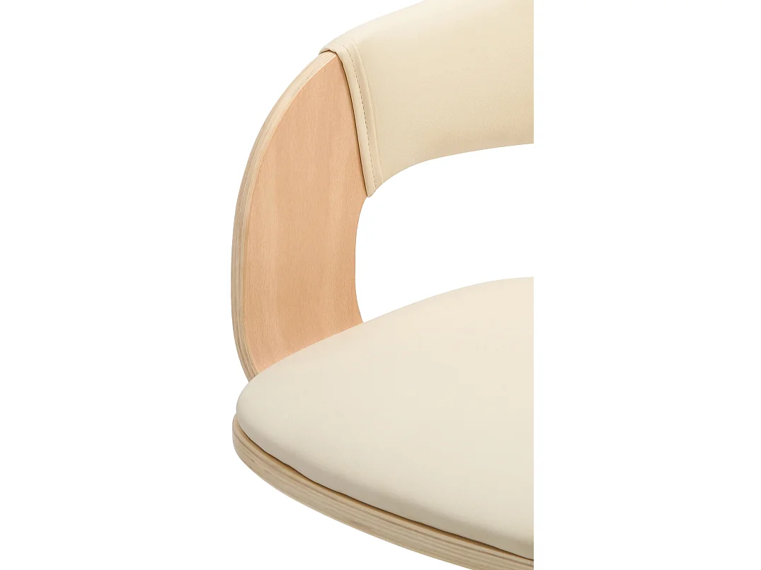 Barkruk - Kunstleer & Metaal mat zwart - natura/creme - Nilse