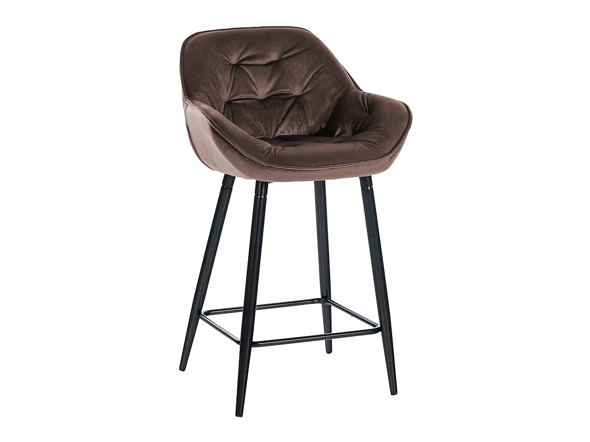 Tabourets de bar - Velours & Métal - Marron - Gibson 76