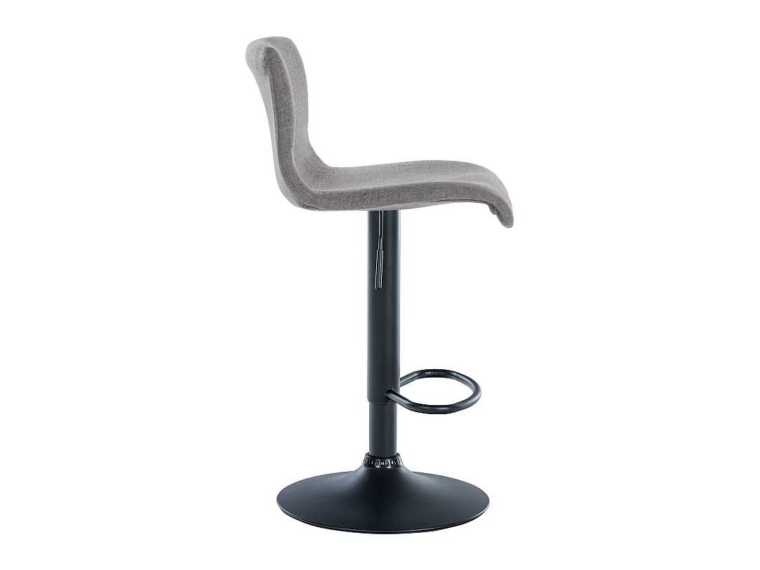 Barhocker - Stoff & Metall matt schwarz - hellgrau - Branford