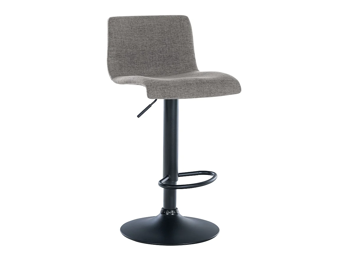 Tabourets de bar - Tissu & Métal noir mat - Gris clair - Branford