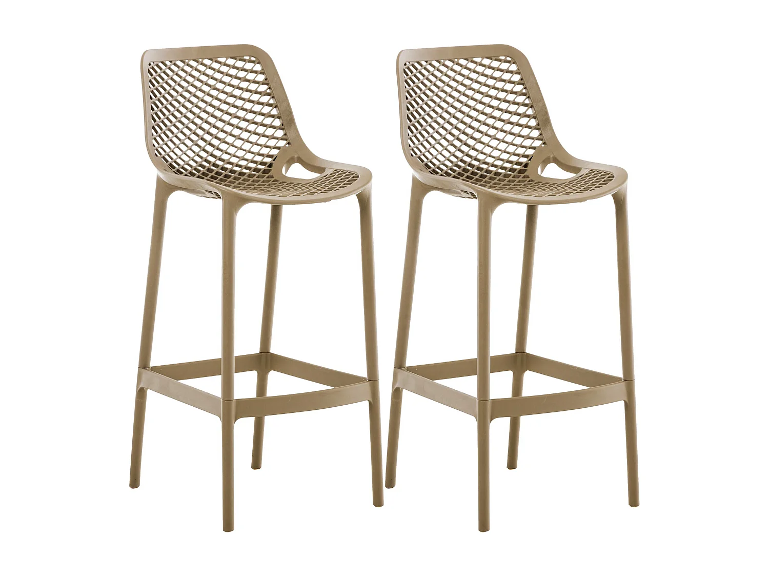 Lot de 2  Tabouret de bar - Plastique - Boue - Air