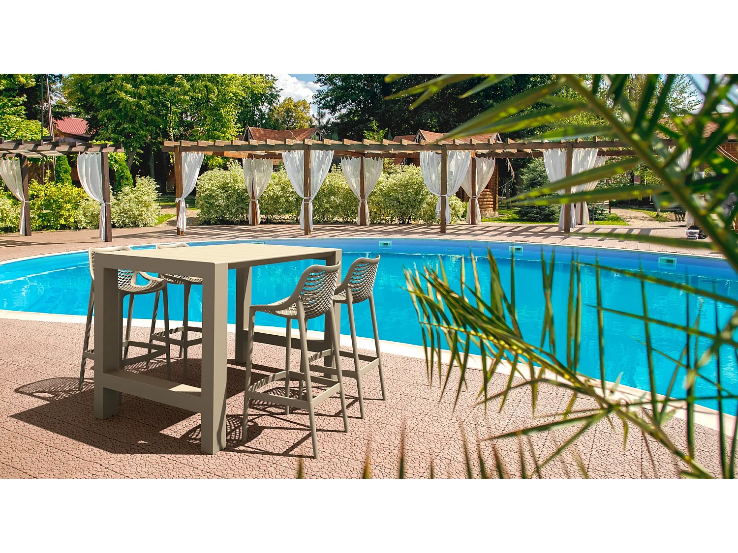 Lot de 2  Tabouret de bar - Plastique - Boue - Air