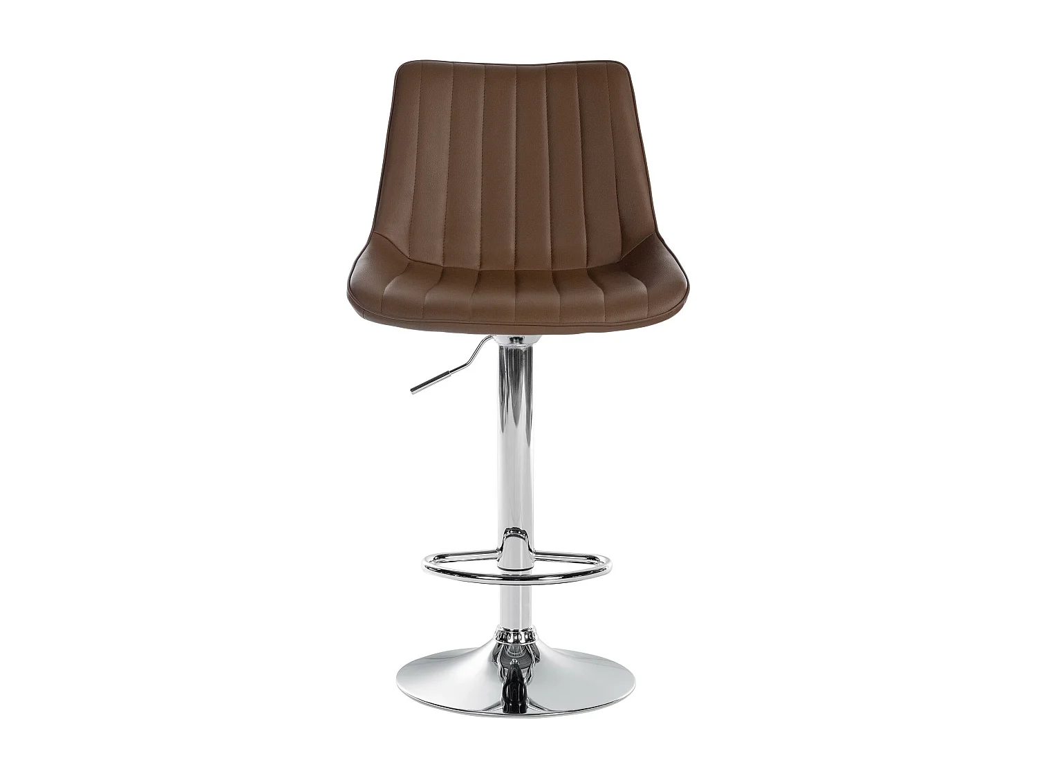 Tabouret de bar - Similicuir & Chrome - Marron - Toni