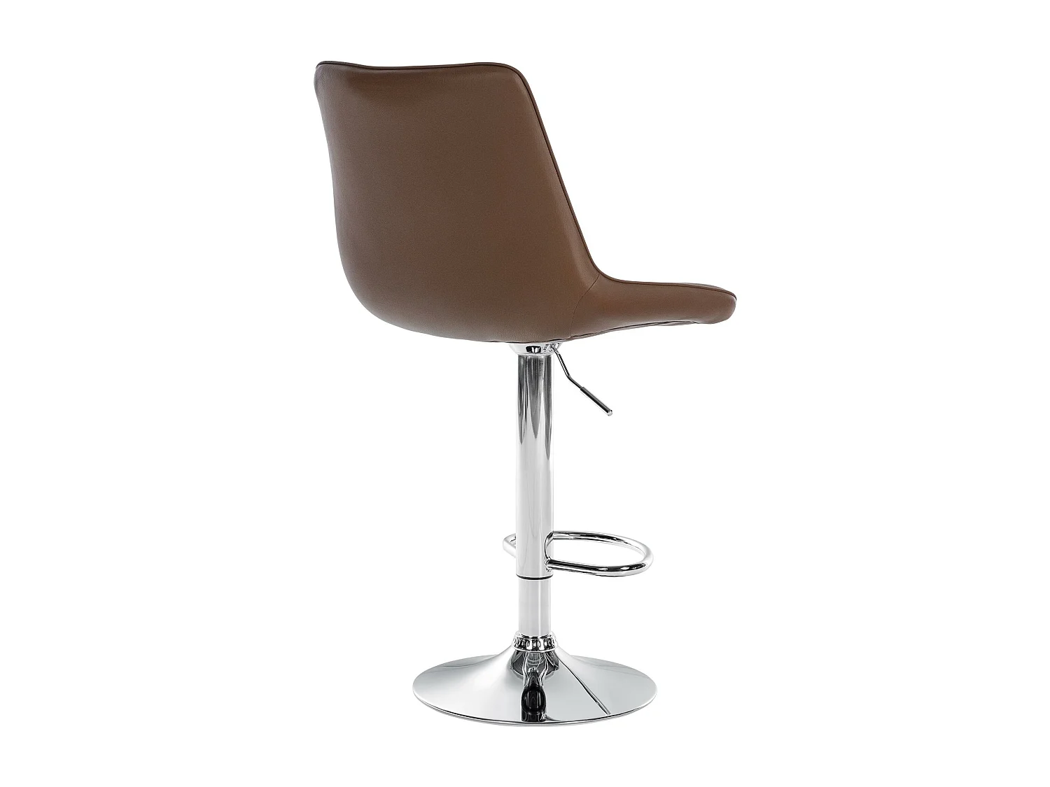 Tabouret de bar - Similicuir & Chrome - Marron - Toni