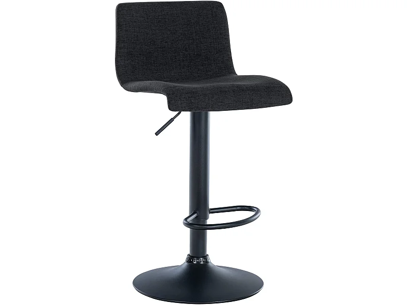 Tabourets de bar - Tissu & Métal noir mat - Noir - Branford